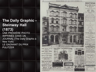 The Daily Graphic - Steinway Hall (1873) UNE PREMIÈRE PHOTO IMPRIMÉE DANS UN JOURNAL (The Daily Graphic à New York)  LE GAGNANT DU PRIX PULITZER 