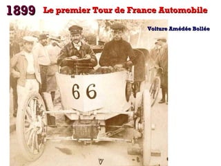 1899

Le premier Tour de France Automobile
Voiture Amédée Bollée

 