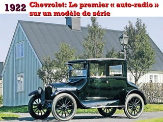 1922

Chevrolet: Le premier « auto-radio »
sur un modèle de série

 