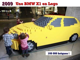 2009 Une BMW X1 en Lego

160 000 briques !

 