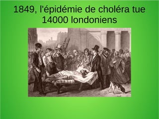 1849, l'épidémie de choléra tue
14000 londoniens
 