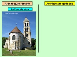 Architecture romane
Du Xe au XIIe siècle
Eglise de Rhuis (Oise)

Architecture gothique

 
