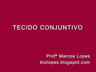 TECIDO CONJUNTIVO



         Profº Marcos Lopes
      biolopes.blogspot.com
 