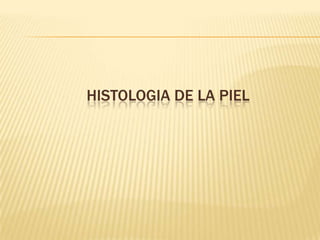 HISTOLOGIA DE LA PIEL
 