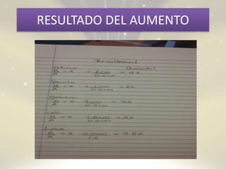 RESULTADO DEL AUMENTO
 