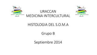 URACCAN 
MEDICINA INTERCULTURAL 
HISTOLOGIA DEL S.O.M.A 
Grupo B 
Septiembre 2014 
 