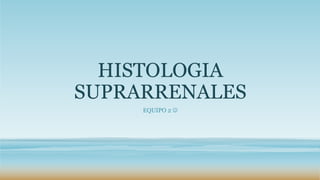HISTOLOGIA
SUPRARRENALES
EQUIPO 2 
 