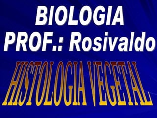 BIOLOGIA PROF.: Rosivaldo HISTOLOGIA VEGETAL 