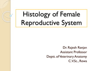 Histology of Female
Reproductive System
Dr. Rajesh Ranjan
Assistant Professor
Deptt. ofVeterinary Anatomy
C.V.Sc., Rewa
 