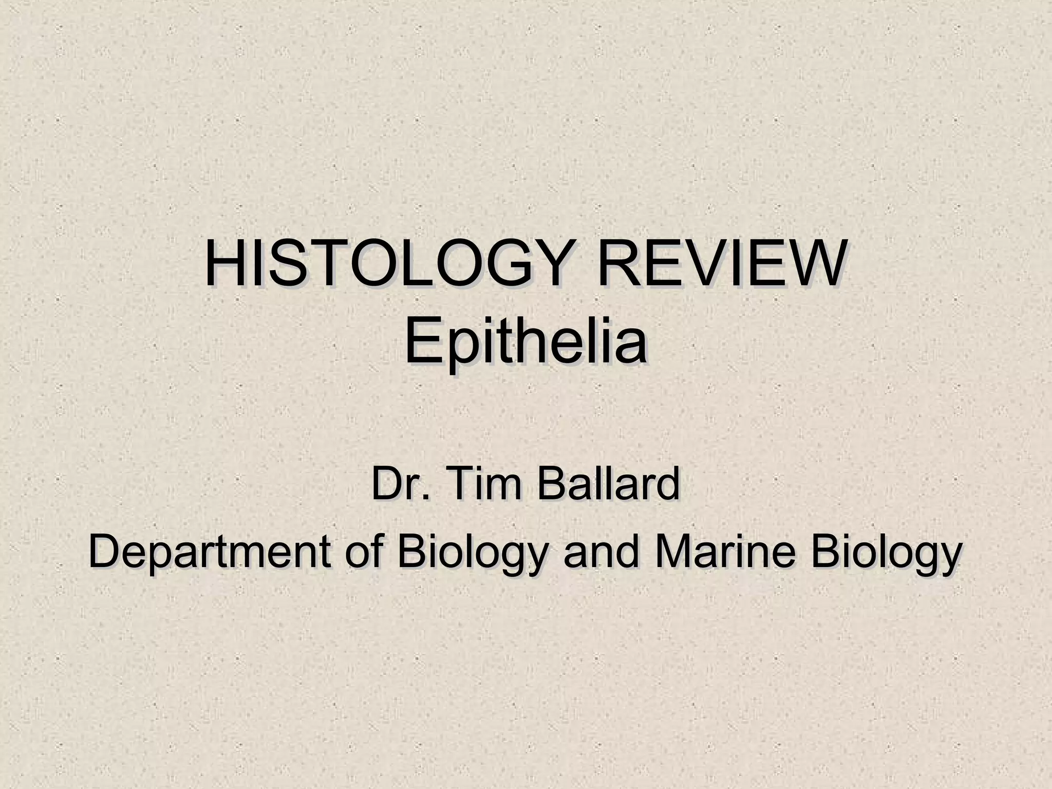 Histology: Epithelia | PPT