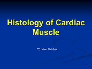 Histology of Cardiac
Muscle
1
BY: Jehad Abdullah
 