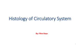 Histology of Circulatory System
By: Fikre Bayu
1
 