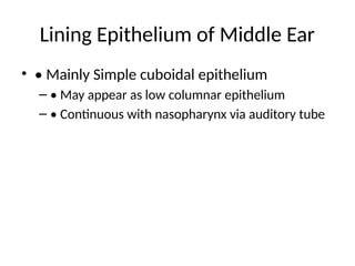 Epitheal Ear Histology_of_Middle_Ear. Anatomical.pptx