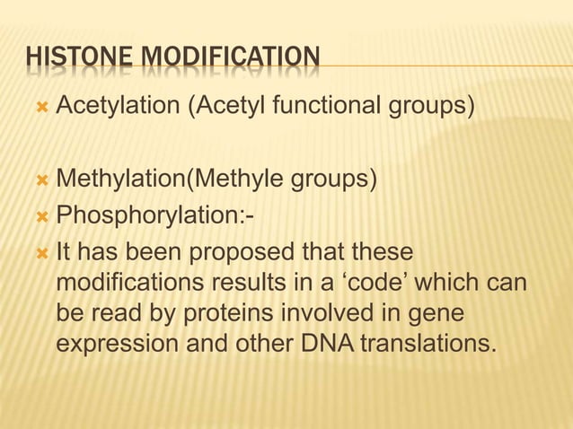 Histone modifications