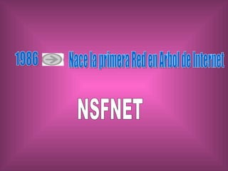 1986 Nace la primera Red en Arbol de Internet NSFNET 