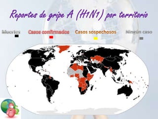 Reportes de gripe A (H1N1) por territorio
 