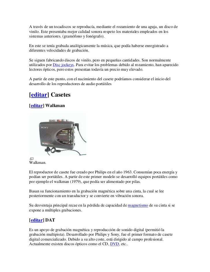 Historia almacenamiento de la musica