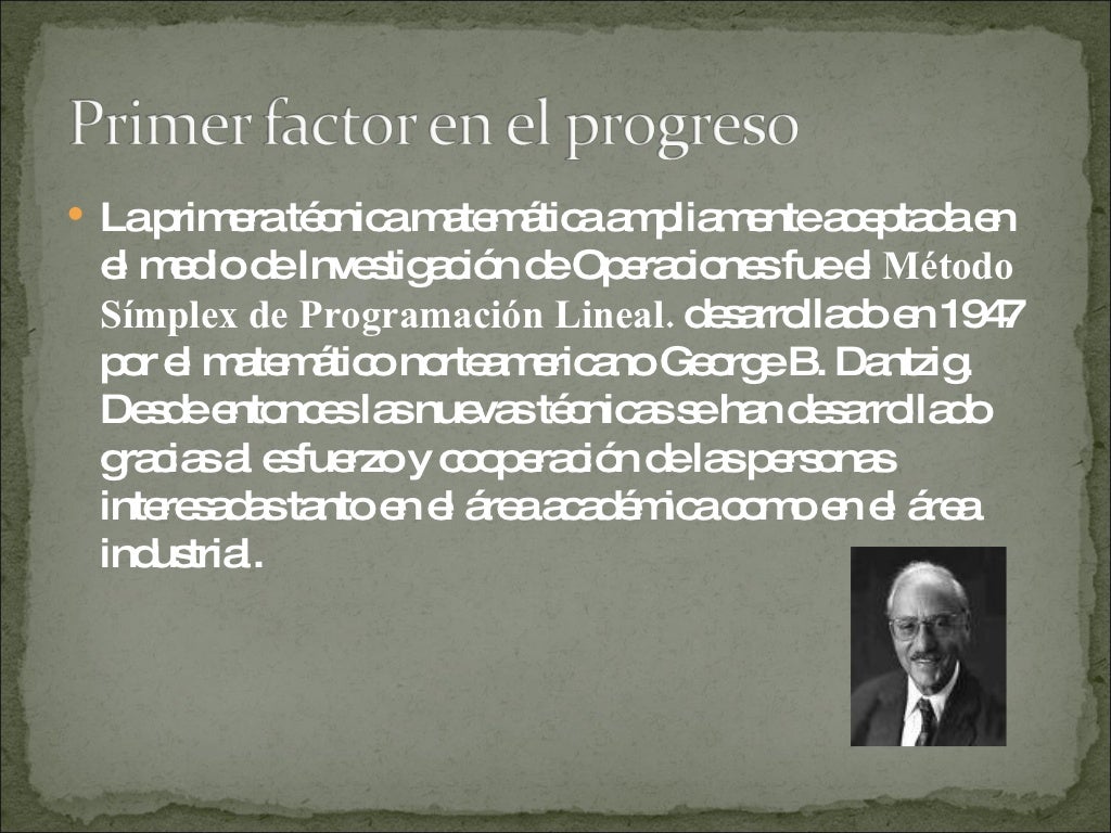 HISTORIA DE LA INVESTIGACION DE OPERACIONES
