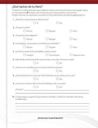 Libro de texto Historia.6to. grado 2014