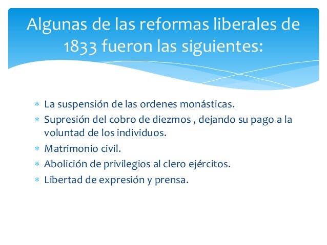 reforma liberal 1833 en mexico