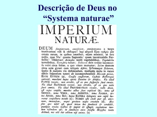 Descrição de Deus no
“Systema naturae”
 