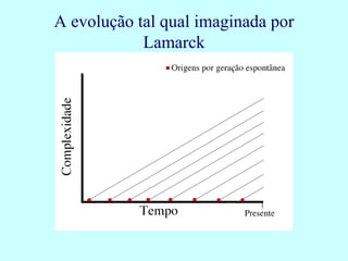 A evolução tal qual imaginada por
Lamarck
 