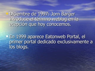 Historia Del Blog | PPT