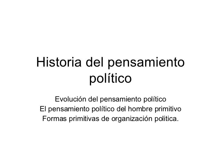 Historia del pensamiento político