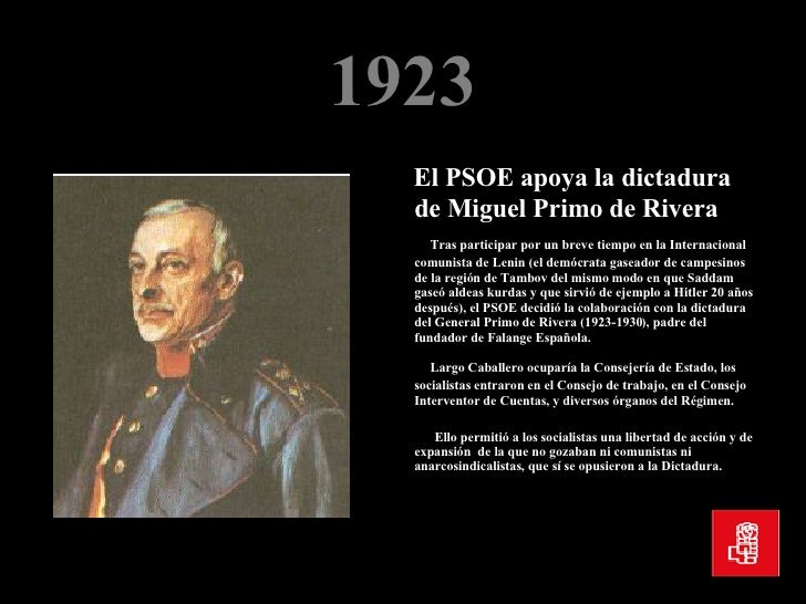 Resultado de imagen de PSOE PRIMO DE RIVERA