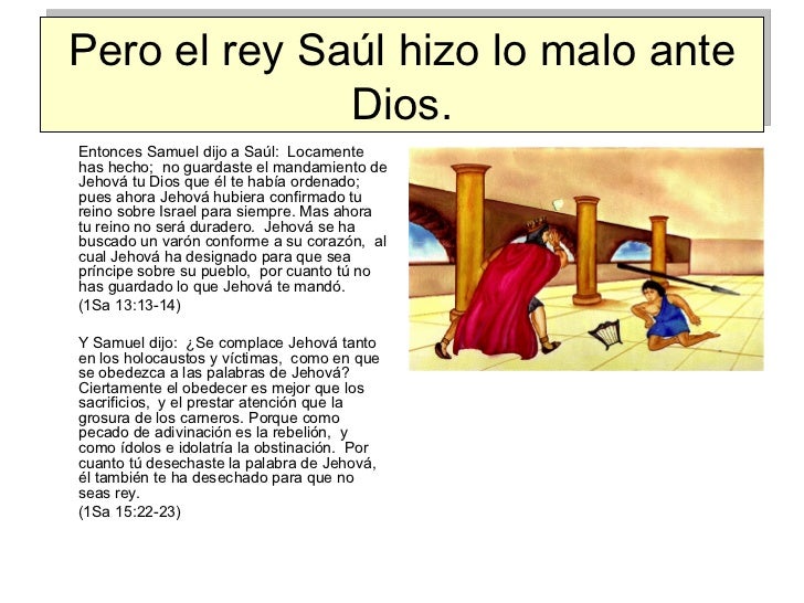 Resultado de imagen para EL REY SAÚL HIZO LO MALO ANTE DIOS
