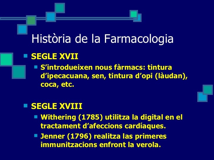 Historia de la Farmacologia
