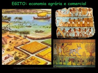 EGITO: economia agrária e comercial
Fonte: http://2.bp.blogspot.com/-gg2WchHB4GE/Uq7bvuZstJI/AAAAAAAAFKw/aZCMSo_rhbQ/s1600/Cheias-do-Nilo.jpg e http://www.imad.org.br/imagens/480px_08bedf563d70921762e3175532260ba8.jpg e http://www.altosgraus.com/sites/default/files/arquivos/campo%20egito.gif . Acesso 20 Abr 14.
 