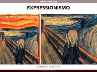 HISTÓRIA DA ARTE 
EXPRESSIONISMO 
O GRITO (1907) - EDVARD MUNCH 
www.mauriciomallet.com 
Detalhe 
 