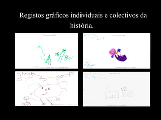 Registos gráficos individuais e colectivos da história.   