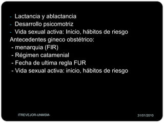 Nota de evolució18ITREVEJOR-UNMSM-26/01/2010