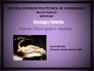Historia clinica ginecologia