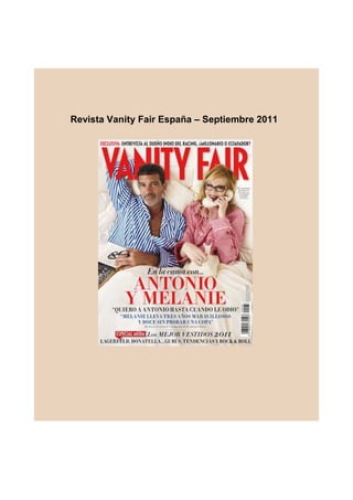 Revista Vanity Fair España – Septiembre 2011
 