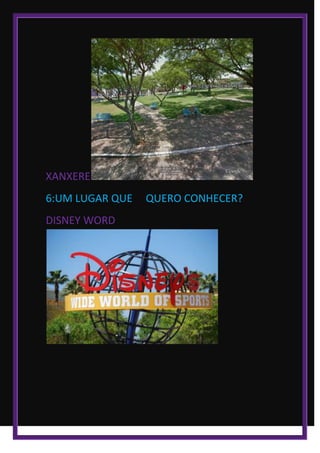 XANXERE
6:UM LUGAR QUE QUERO CONHECER?
DISNEY WORD
 