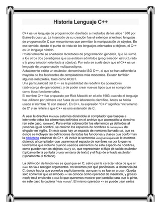 Historia de c++ | DOCX