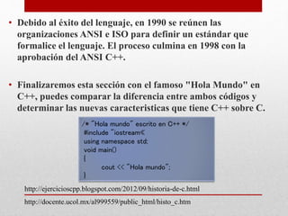 Historia de c++ | PPTX