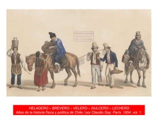 HELADERO – BREVERO – VELERO – DULCERO – LECHERO Atlas de la historia física y política de Chile / por Claudio Gay. París. 1854. vol. 1. 