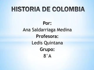 Por:
Ana Saldarriaga Medina
Profesora:
Ledis Quintana
Grupo:
8°A
 