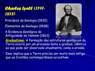 Augustin P de Candolle (1778– 1840)
          .

              Visão humboldtiana (padrões
                globais)
              Relaciones entre las floras a
                escala global.
              A distribuição das plantas
                depende das condições
                ambientais de cada lugar
              “Luta pela existência” (competição
                por água e luz)
 