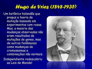 Charles Darwin
1809-1882
Darwin explicou a disseminação e o
isolamento eventual de espécies como
resultado de dispersão a grande
distancias.
Seus argumentos ameaçaram desbancar
as ideias de “equilíbrio ou estado estável”
que eram enraizadas na biogeografia
 