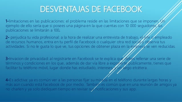 Historia de facebook. ventajas y desventajas
