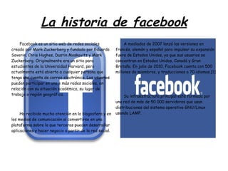 La historia de facebook ,[object Object]