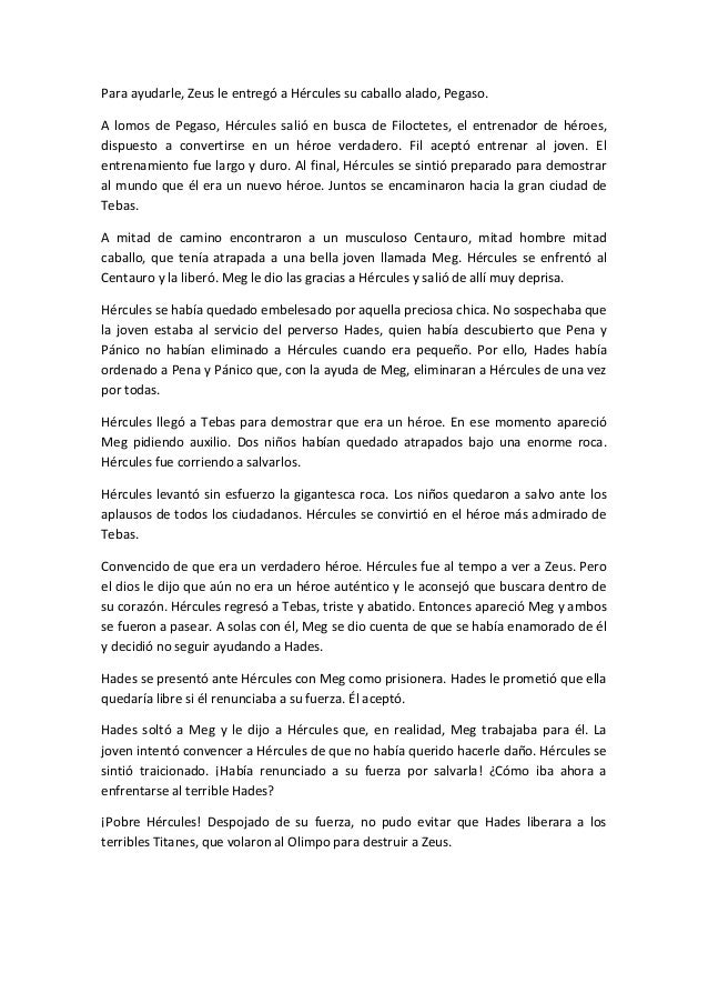 Historia De Hercules Resumida Para Niños