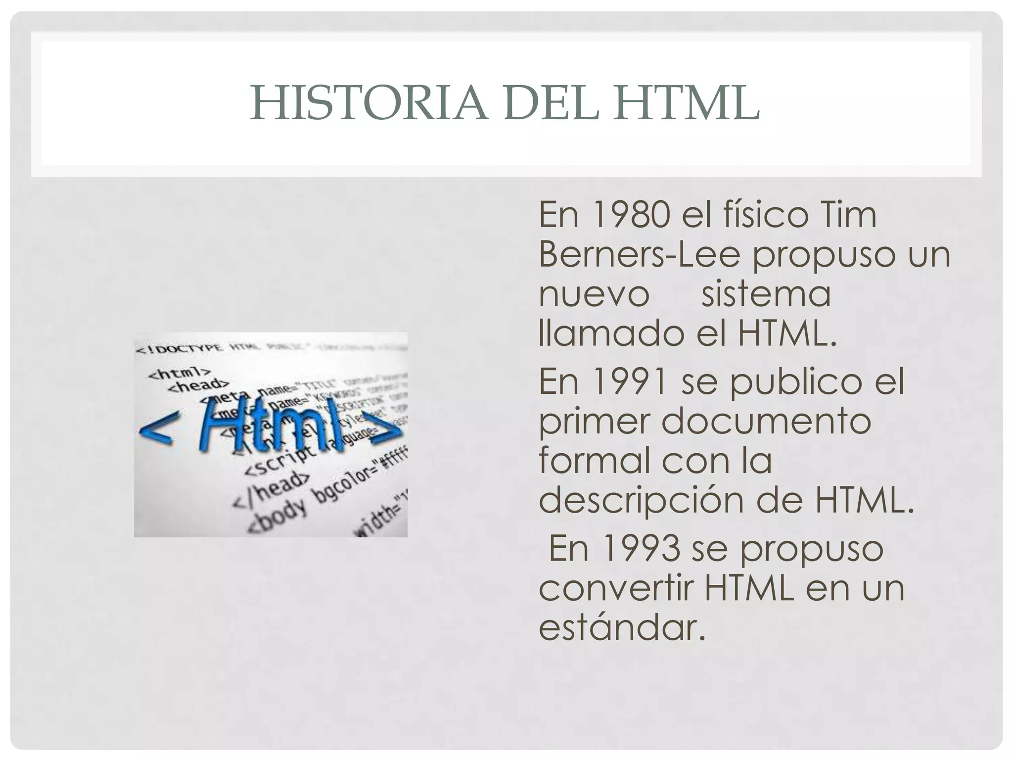 Historia de html | PPTX