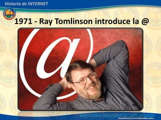Historia de INTERNET


    1971 - Ray Tomlinson introduce la @
 