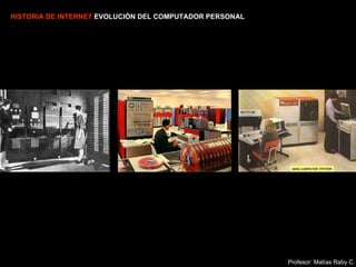 HISTORIA DE INTERNET  EVOLUCIÓN DEL COMPUTADOR PERSONAL Profesor: Matías Raby C. 